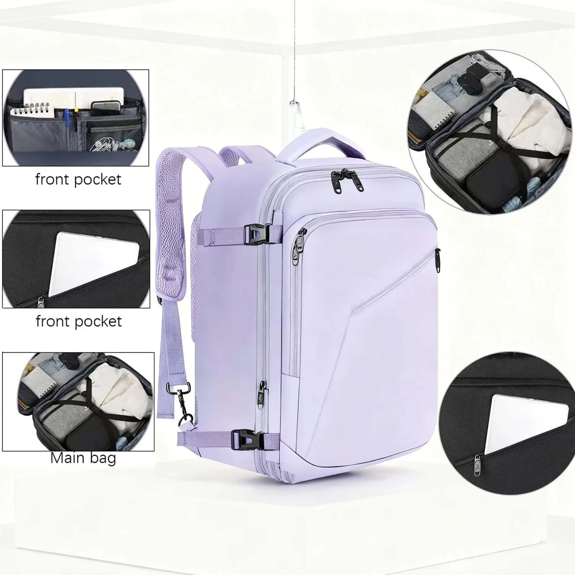 

Carry on backpack, oversized travel backpack, waterproof and lightweight daily backpack, suitable for 40L flights