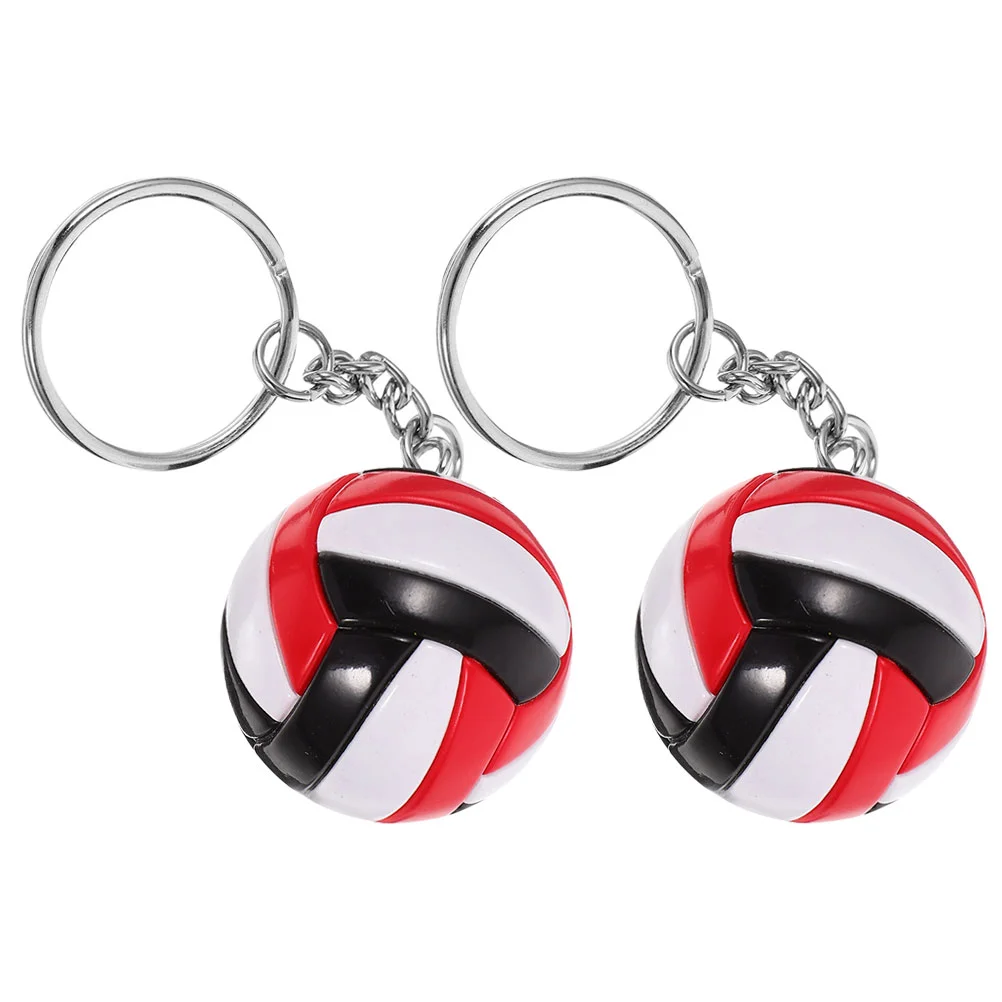 2 Pcs Volleyball Key Chain Party Favors Sports Keyring Hanging Keychains Decors Car Bag Pendant Decorative Man