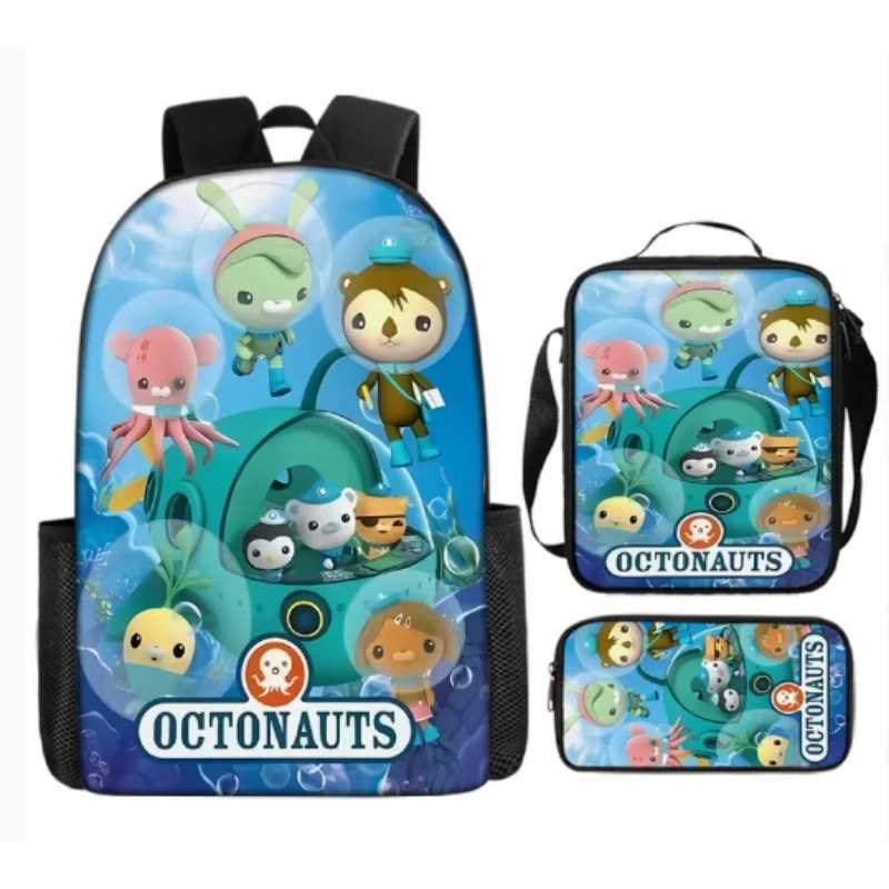 

3pcs The Octonauts Student Cosplay Schoolbag Anime Cartoon Backpack Shoulder Bag Kawaii Lunch Bag Pencil Case Set Birthday Gift