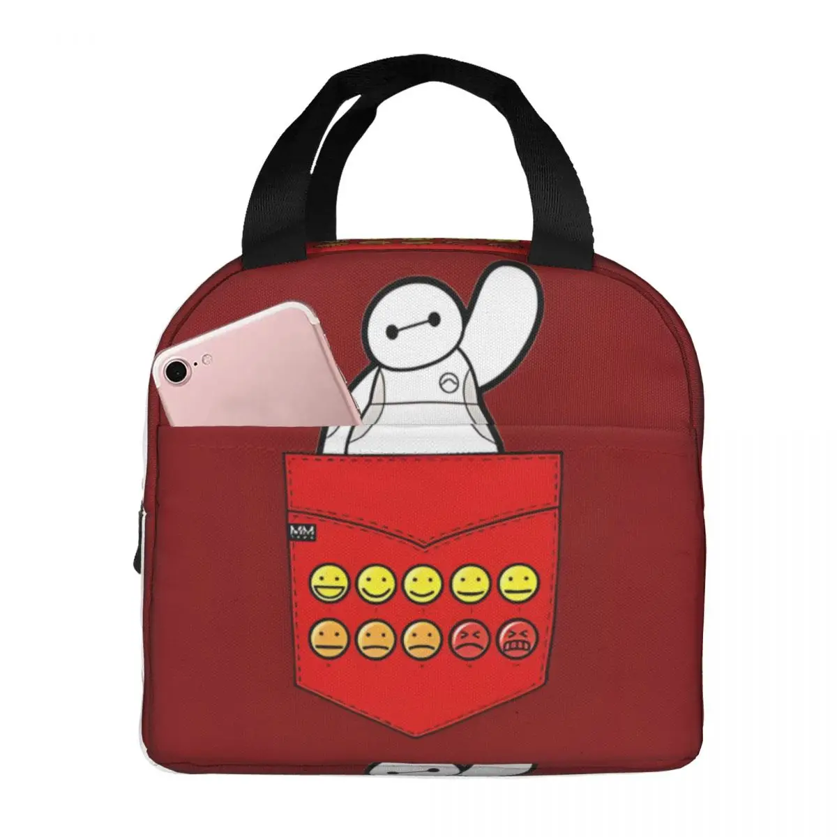 Zipper Closure Ladies Disney Big Hero 6 Hand Bag Oxford Cute Fat Chubby White Chibi Mood Pouchie For Outdoor Travel Storage Bags