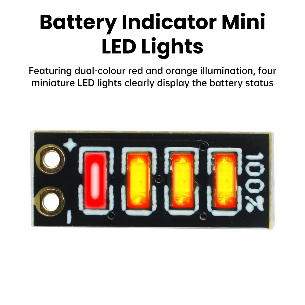 1S 2S 3S Mini Battery Level Indicator Module Lithium Battery Power Indicator Battery Level Display Mini 4 LED Light（red/orange）