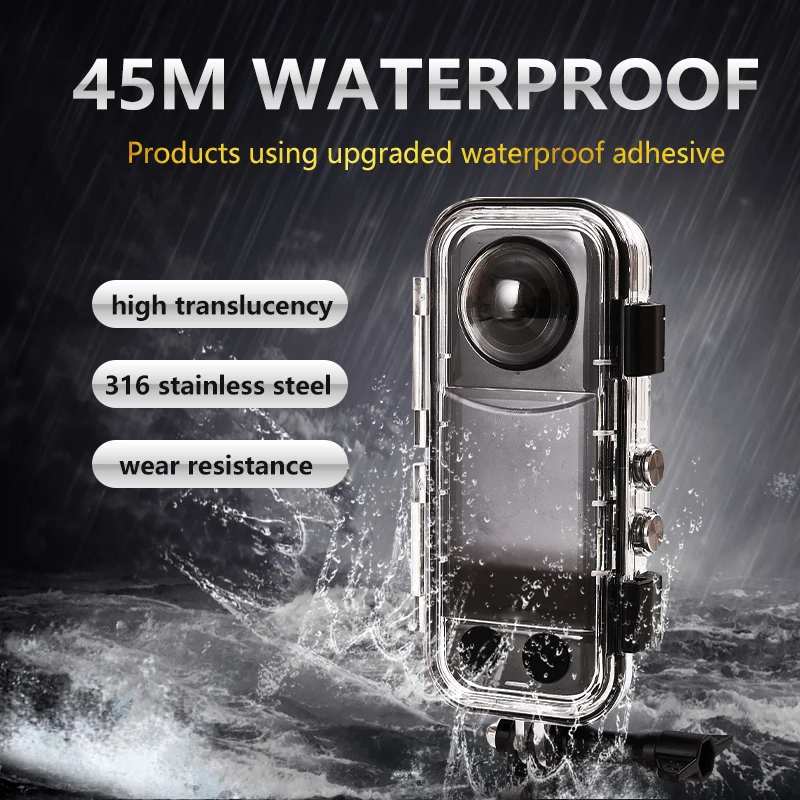 Dive Case for Insta360 X4 Waterproof Housing Cover for Insta 360 X4 Invisible Diving Case Underwater 60M Dive Shell Accessories