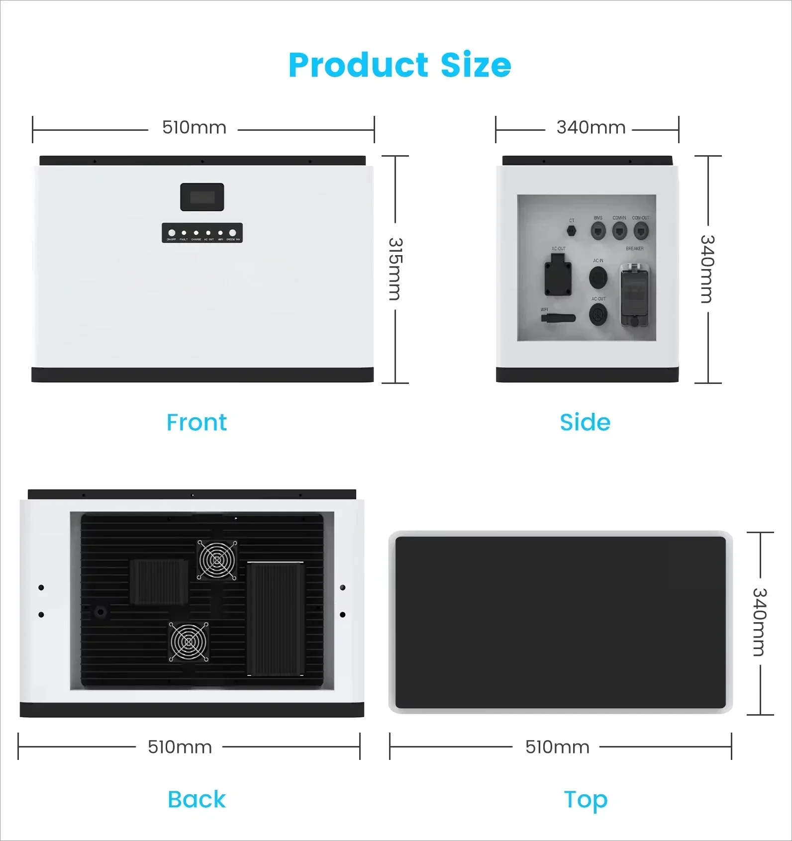 

ASGOFT 10kwh 48V 100Ah Lithium Ion Solar Power Inverter Pack - All in One Balcony Storage Solution for Renewable Energy Systems