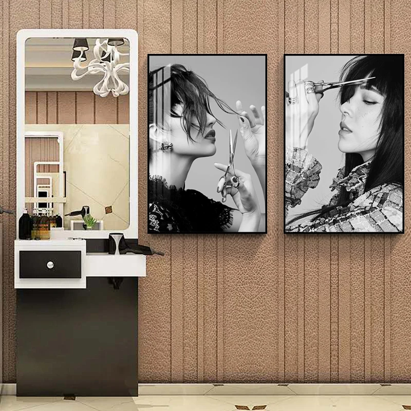 Modern Barber Shop Decorative Painting Hair Salon Hair Salon Hairstyle Posters and Prints for Porch Living Room Wall Art Cuadros