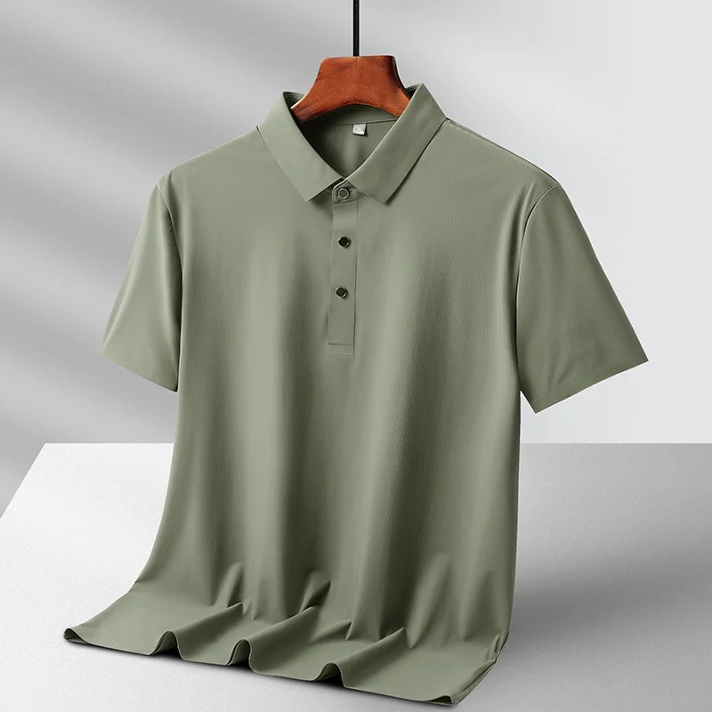 Fashion Lapel Solid Color All-match Business Polo Shirts Men's Clothing 2024 Summer New Casual Pullovers Loose Korean Tee Shirt