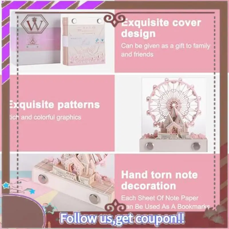 ABBG-1 قطعة 3D المفكرة أجندة مكتبية /رزنامة مكتبية مع أضواء ، الفنان أجندة مكتبية /رزنامة مكتبية الوردي 2024 التقويم 3D المفكرة Artopad النقش