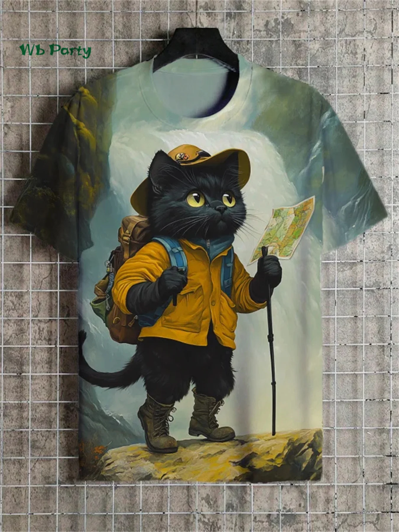 Funny Men's T-Shirt 3D Travel Cat Print Short Sleeve T-Shirt Loose Personalized Casual Top Summer Men's Outdoor Casual Clothing image 5