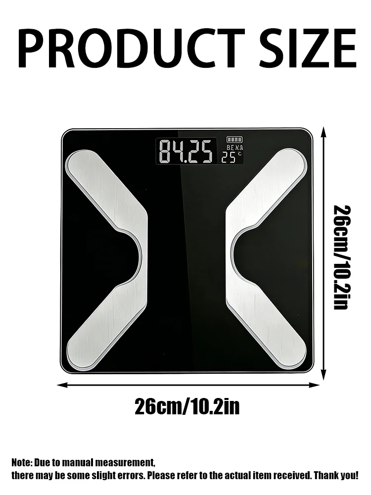 1 bilancia portatile da bagno, mini bilancia intelligente ad alta precisione per il corpo, peso, spedizione senza batterie_voghion.com