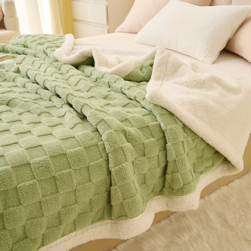 the-new-taffeta-fleece-blanket-water-cube-blanket-nap-blanket-sofa-blanket-flannel-milk-velvet-double-layer-thickened-sheets
