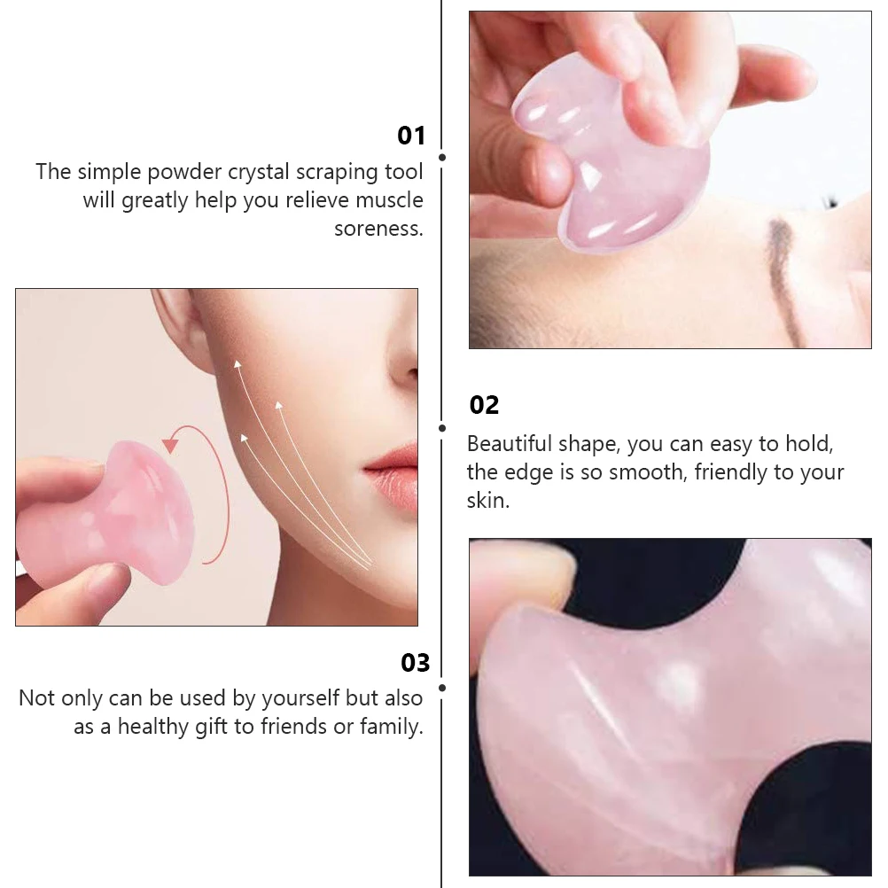

2pcs Facial Tool Scraping Board Massage Stick for Women Pink Muscle Pain Relief Multi-Functional SPA Massage