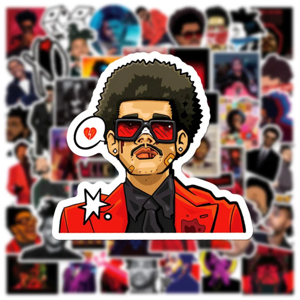 50PCS Singer The Weeknd Stickers DIY Laptop Stationery Travel Luggage Motorcycle Laptop Wall Car Decoration Sticker