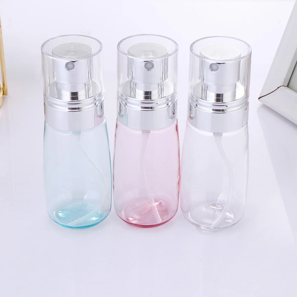 3pcs 30ml with Convenient Silver Plating Pump Refillable Subpackage Bottle Fine Mist Sprayer Set Dispensing