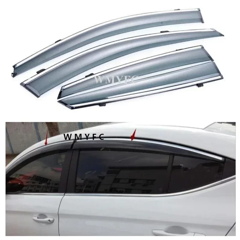 

For Hyundai Elantra 2016 2017 2018 2019 Window Visor Awnings Shelters Shades Sun Rain Deflector Guard Side Window Deflectors