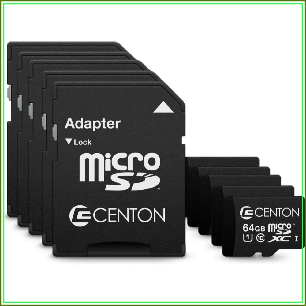 UHS1 Micro SDXC 64GB Memory Card 5-Pack with Adapters for Smartphones, Tablets, Cameras