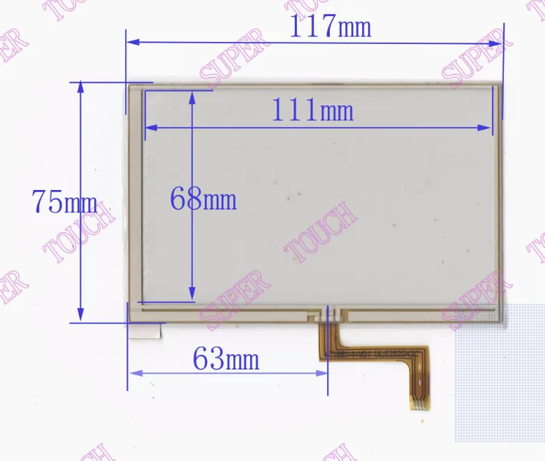 

5-inch four wire resistor touch external screen handwriting screen 117 * 75 digital universal Newman 5-inch screen