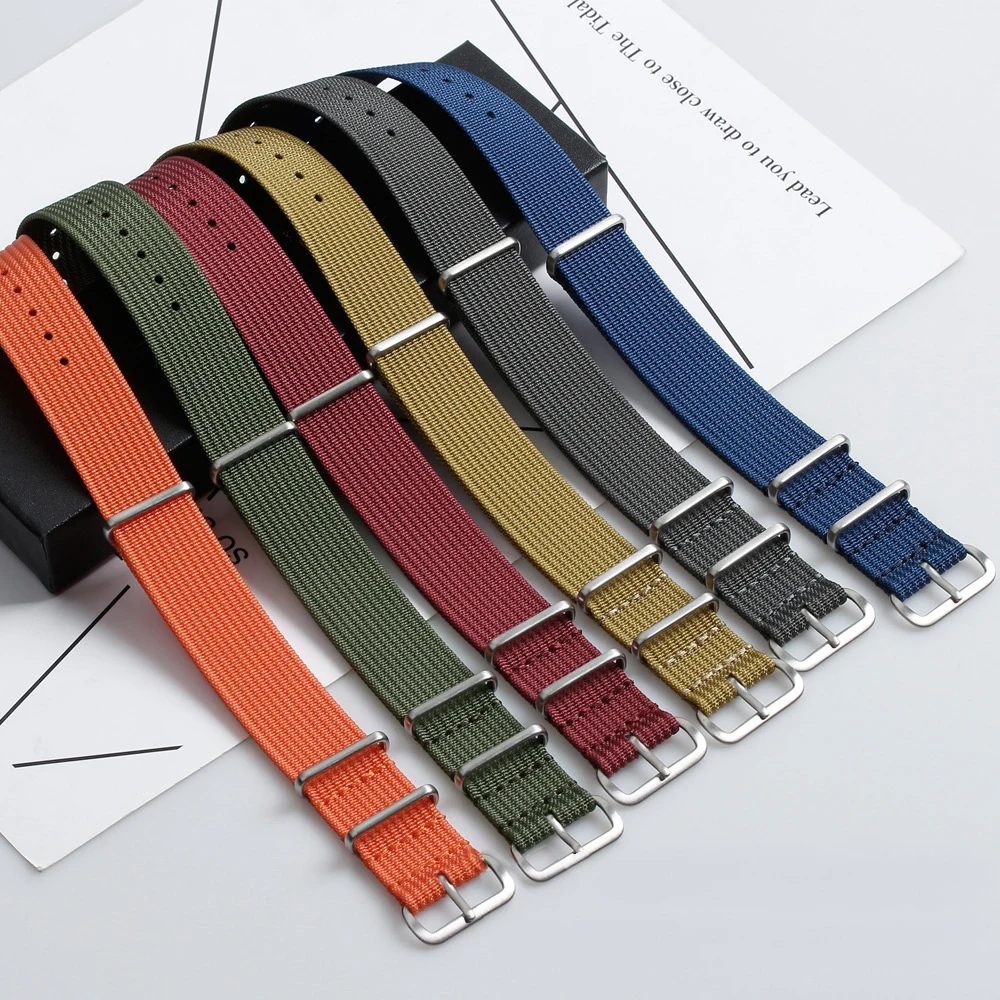 18mm 20mm 22mm Universal Nylon geflochtenes Armband für Samsung Galaxy Watch Stoff Uhrenarmband für Militär Männer Armee Sport Armband