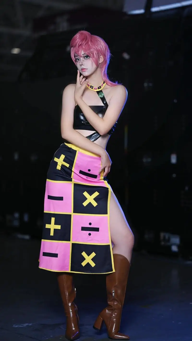 أزياء أنيمي تريش أونا التأثيرية شعر مستعار وردي جوجو غريب حجر المحيط مغامرة تريش سيكسيولينا ملابس داخلية فستان قلادة موحدة #3