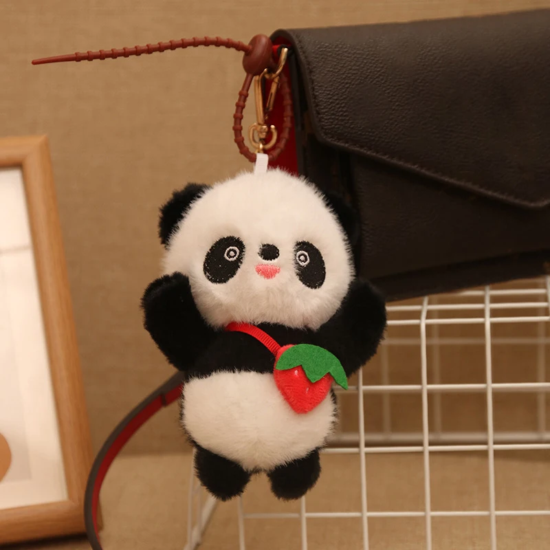 Llaveros de Panda de frutas, bolso de Panda, colgante, muñecas, mochila, colgantes, juguetes, decoraciones para muñecas