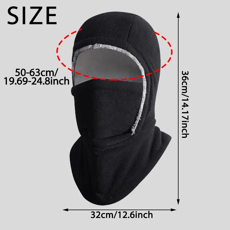 Balaclava Winter-Sportmütze Gesichtsmaske Verdickt Winddicht Warm Vollgesichtsabdeckung Multifunktional für Männer und Frauen Angeln – Detail 2