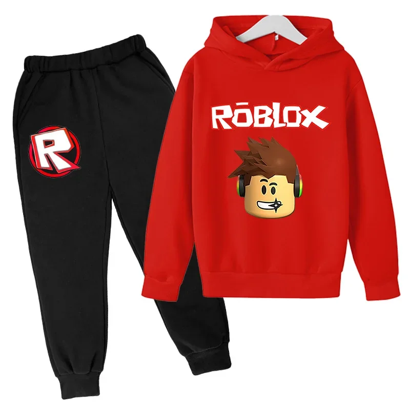 Hot Game ROBLOXING Boys Clothing Sets Toddler Cartoon Hoodies Sweatshirt+Pants 2Pcs Tracksuits Clothes Children Cosplay Costume