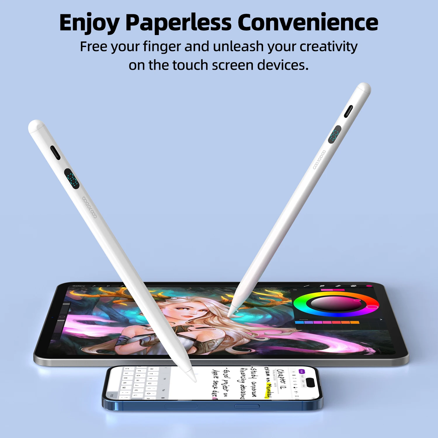 Universal capacitive stylus Smart for Android IOS Tablet Pen  LED Display for iPad Samsung Huawei Xiaomi Tablet&phone Touch Pen