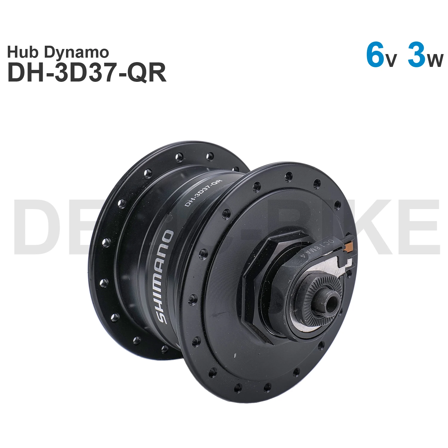 SHIMANO - Hub Dynamo DH-3D37-QR DH-3D32-QR DH-3D32-NT Disc Brake 3.0W CENTER LOCK Quick Release - 16-28 inch wheel size Original