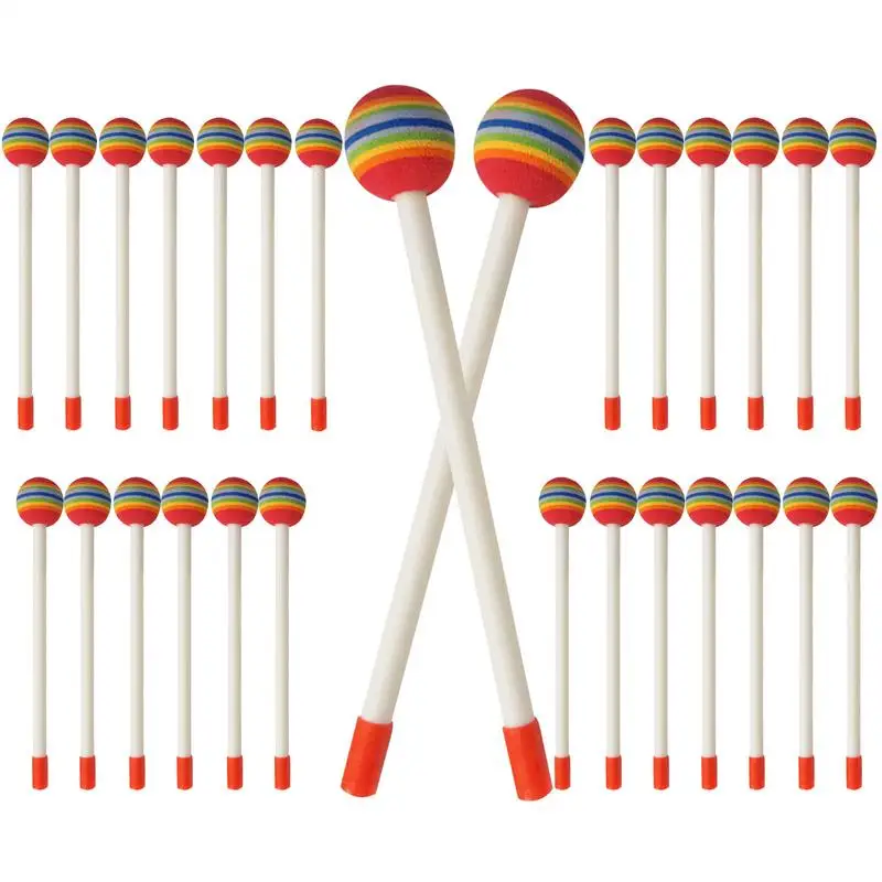 Kids Drumsticks 28PCS Rhythm Sticks Musical Instruments Soft Rainbow Lollipop Drumsticks Colorful Musical Toy Percussion