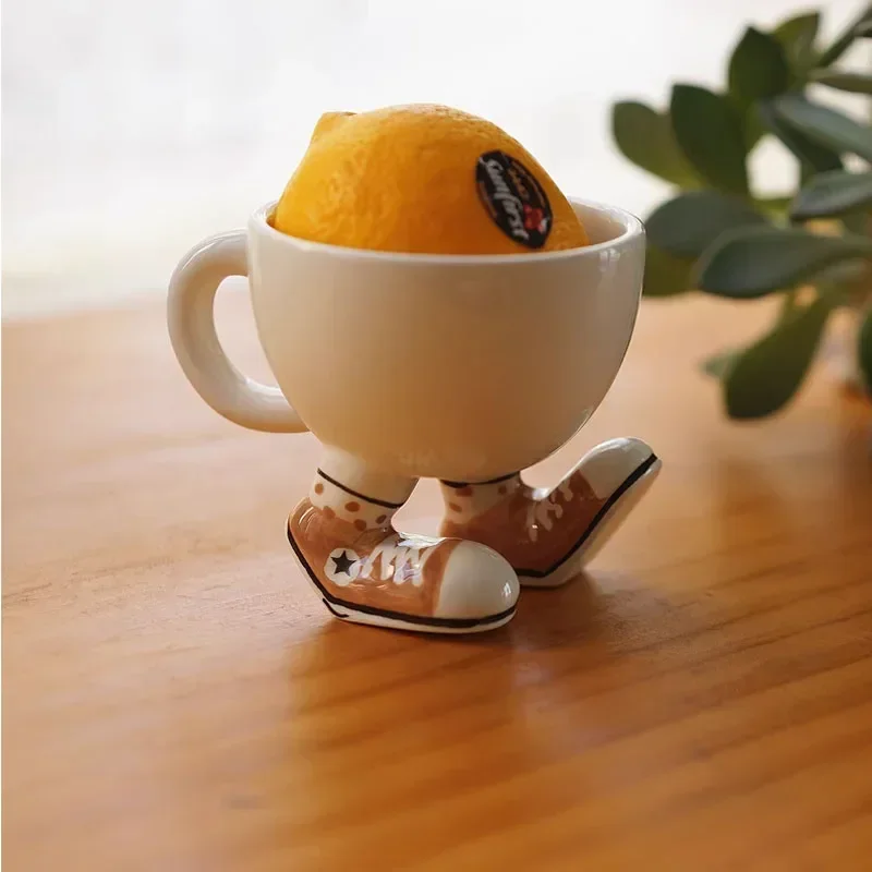 Creative Sneakers Feet Ceramic Coffee Mug Ornaments Living Room Kitchen Tea Cup Egg Cup Cartoon Funny Storage Ornaments Crafts