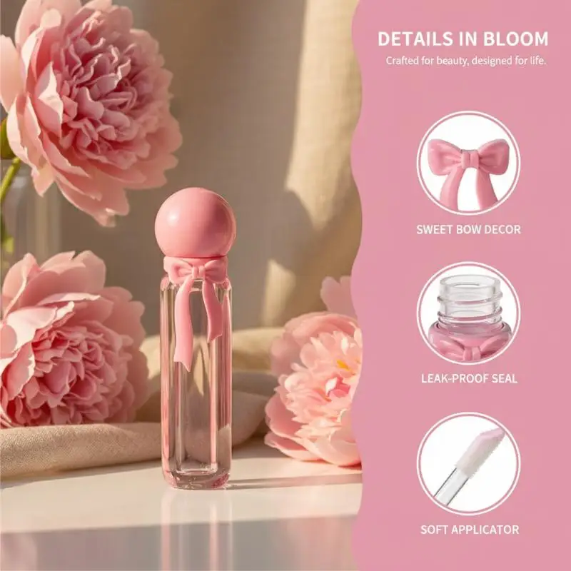 6ml Small Lip Gloss Tubes Transparent Plastic Refillable Containers for Travel DIY Makeup Sample Storage