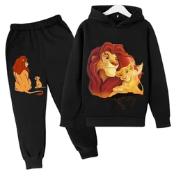 Disney-Boys and Girls Lion King Simba Hoodie Casual Suit Classic Clothing Fashion Spring/Autumn Holiday Gifts Kids Clothes Girls