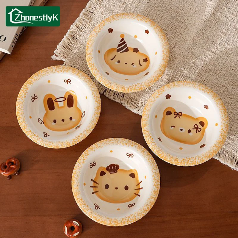 4 Pcs Cartoon Animal Head Ceramics Sauce Dish Seasoning Plates Bowl Table Service Soy Vinegar Dishes