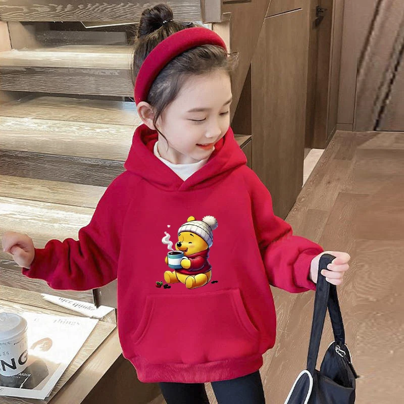 

Cute 2D Printed Winnie The Pooh Kids Pocket Hoodie For Boys and Girls Aged 2-12 Casual and Fashionable Jogging Top Holiday Gift