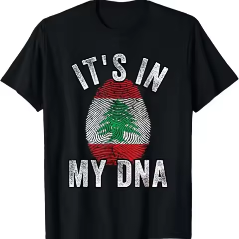 Funny it's in my DNA Lebanon flag Fingerprint T Shirt