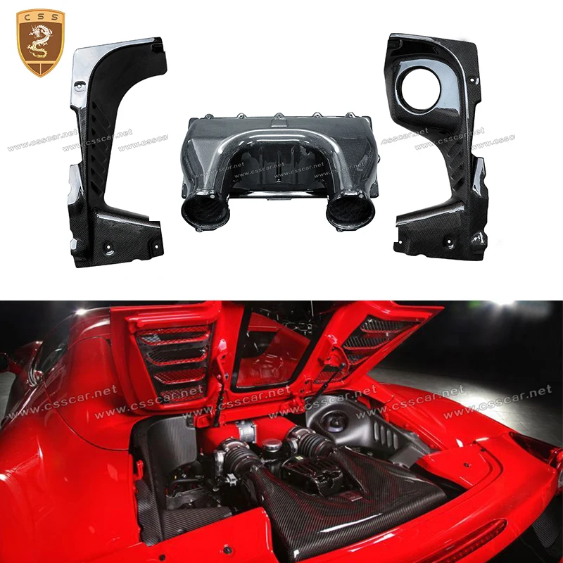 

For Ferrari 458 Spider OEM Style Dry Carbon Fiber Engine Cover Air Inlet Box Replacement Car Engine Bay Panel Interior Accessory