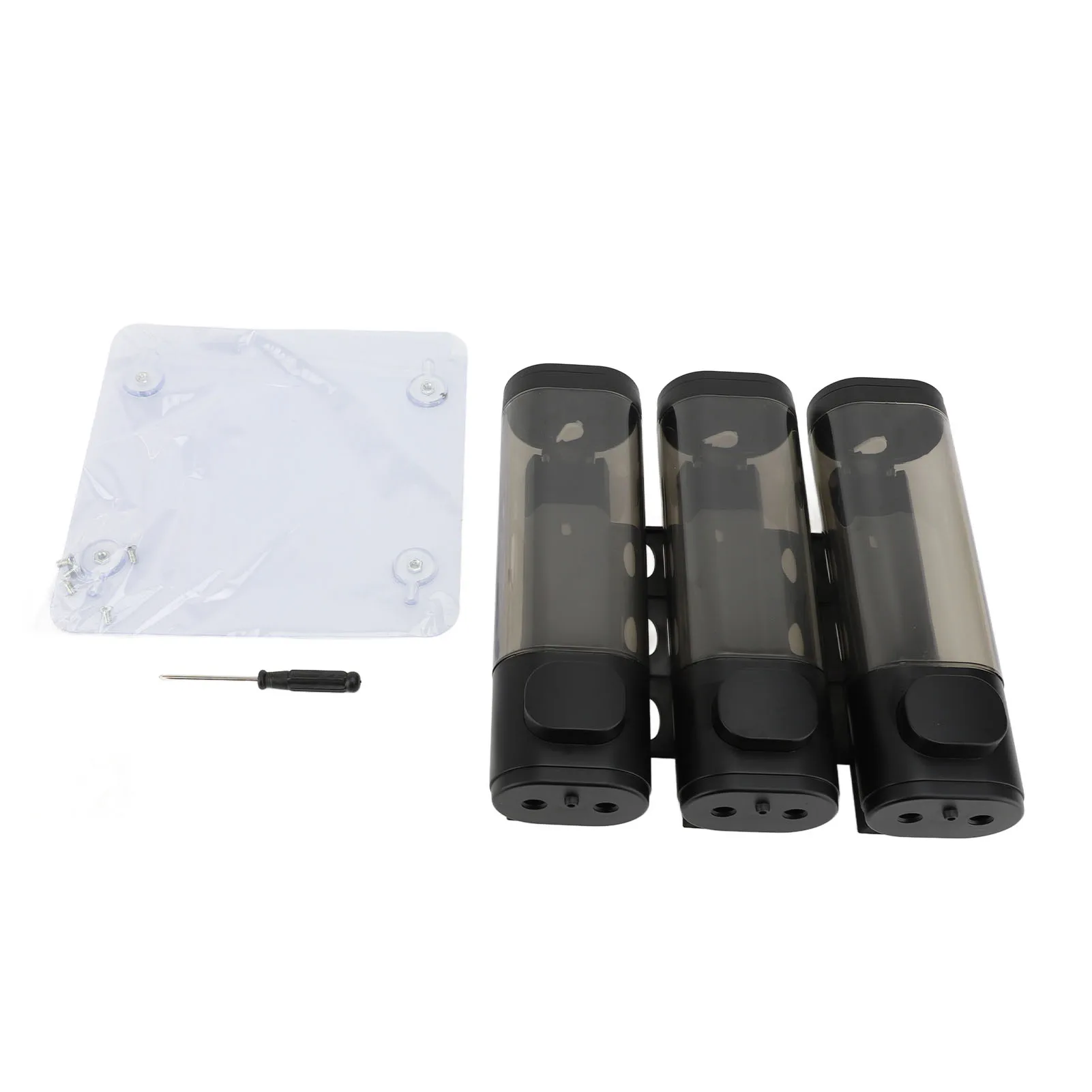 

300ml 3 in 1 Press Liquid Soap Dispenser Wall Mount Bathroom Shower Shampoo Hair Conditioner Dispenser Container