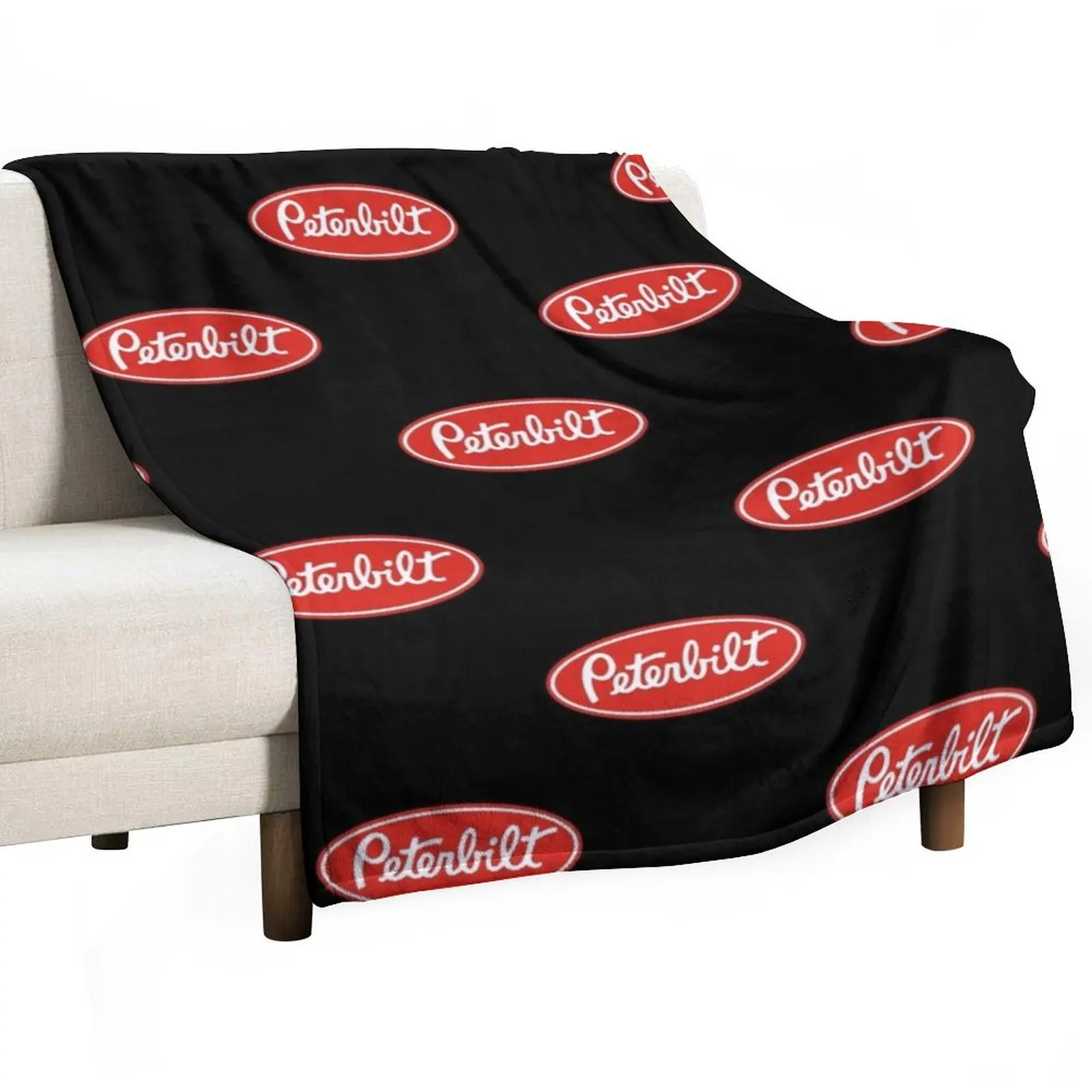 Peterbilt Truck Logo Redwhite Essential T-Shirt Throw Blanket Camping sofa bed blankets and throws Blankets