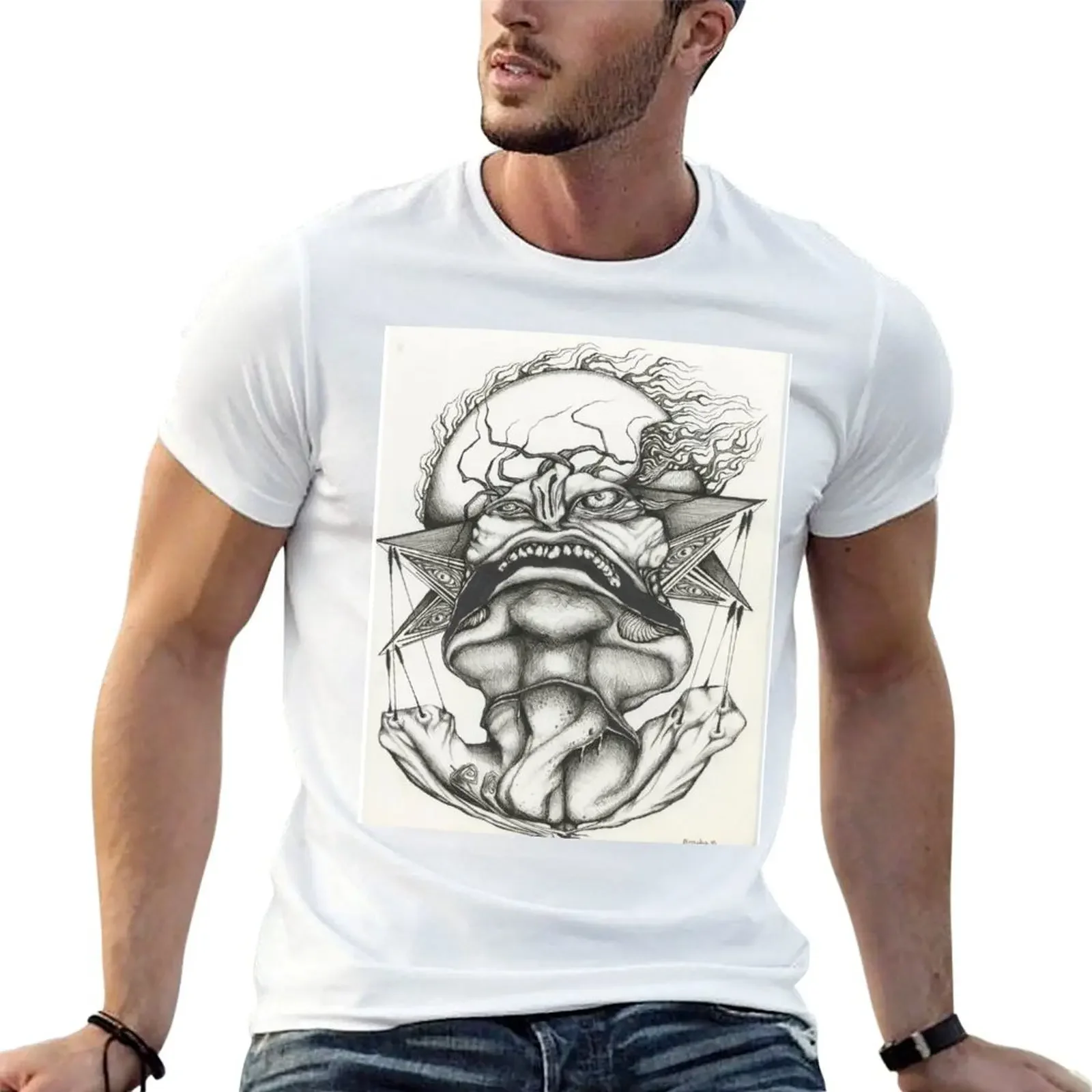 AGONY T-Shirt blacks kawaii clothes plus size tops men clothing