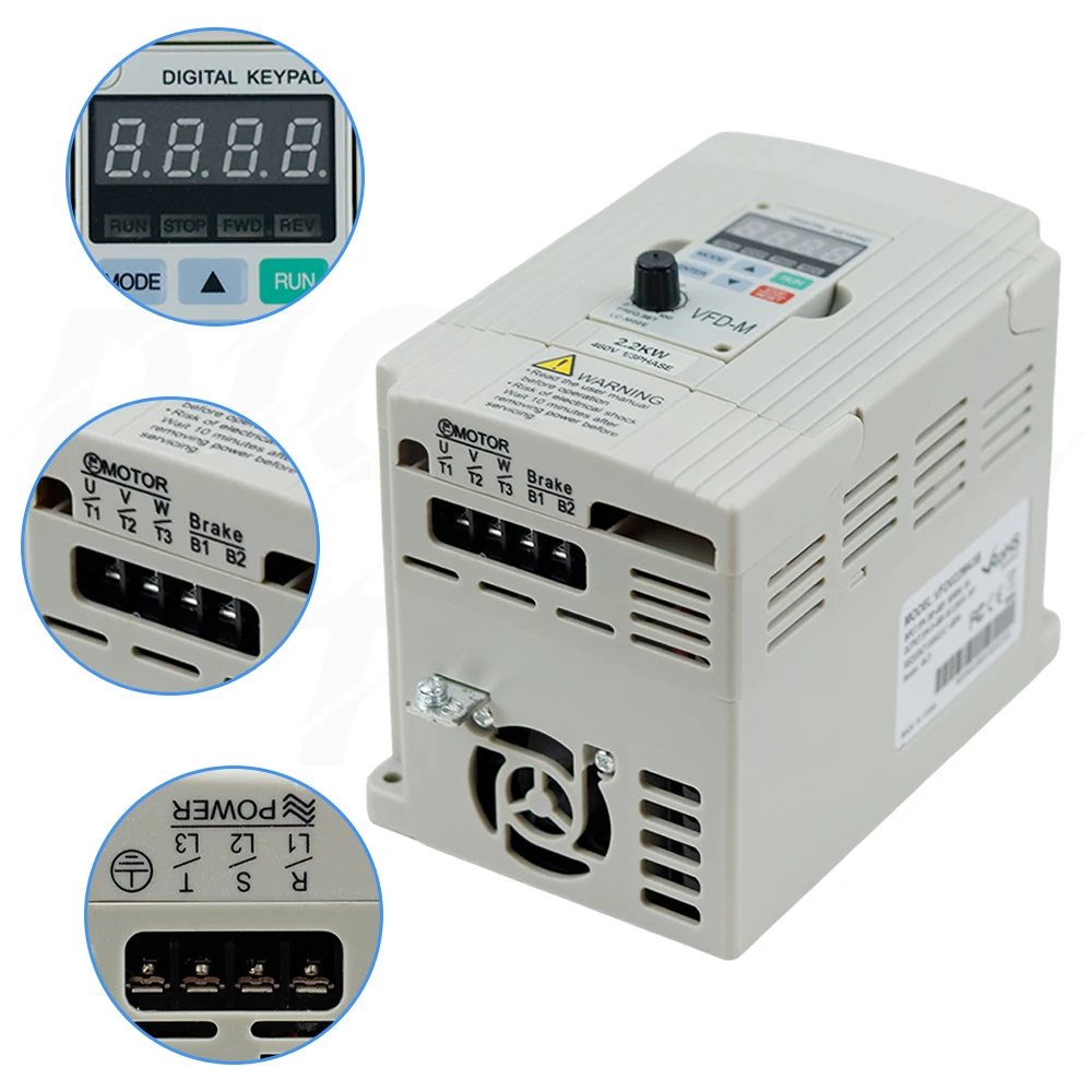 New original Delta VFD-M Series Ultra Low Noise Mini 3-Phase VFD022M43B 2.2KW 380V 460V iInverter