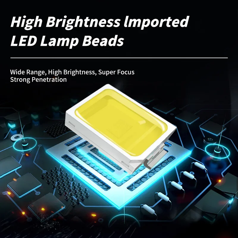 

New Electric Vehicle LED Motorcycle Square 6-bead Lens Spotlight Modified Headlight Far and Near Light Strong Light Paving
