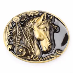 Fibbia per cavallo da uomo cintura in pelle da 3.8cm K121