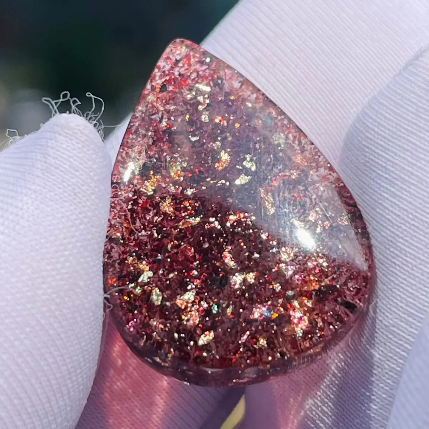 Natural Red Super Seven 7 Rutilated Quartz Pendant 21*15*5mm Red Lepidocrocite Water Drop Necklace Crystal Genuine AAAAA