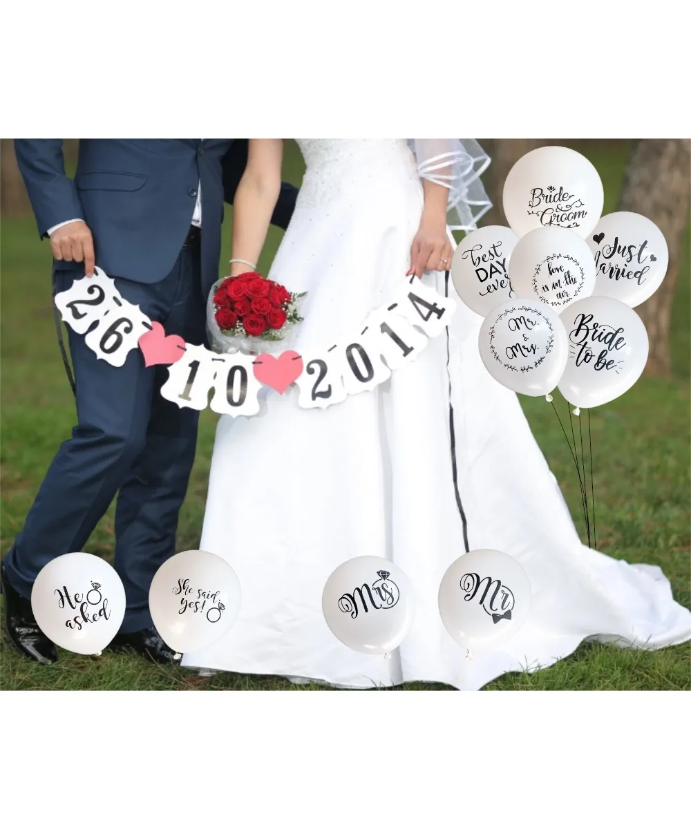 1pc Customized Date Banner Wedding Photobooth Props Sign Hanging Paper Garland Bridal Shower Party Decor Supplies