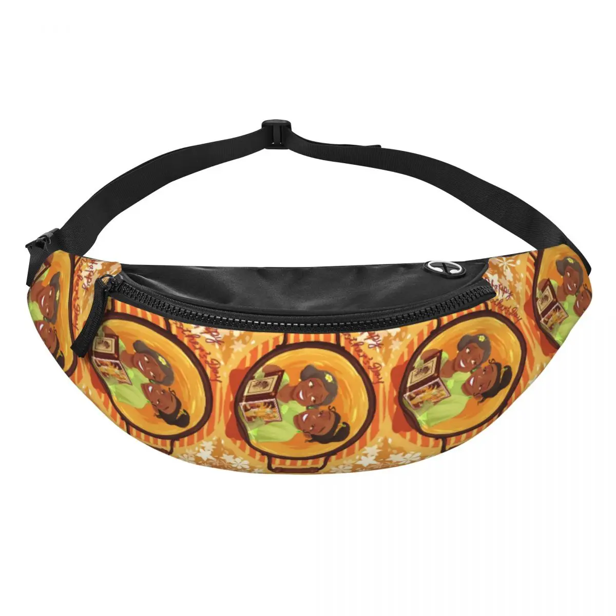 

Поясная сумка-бананка с мультяшным принтом «Принцесса и лягушка» для мужчин и женщин, для велоспорта, кемпинга, для телефона и денег