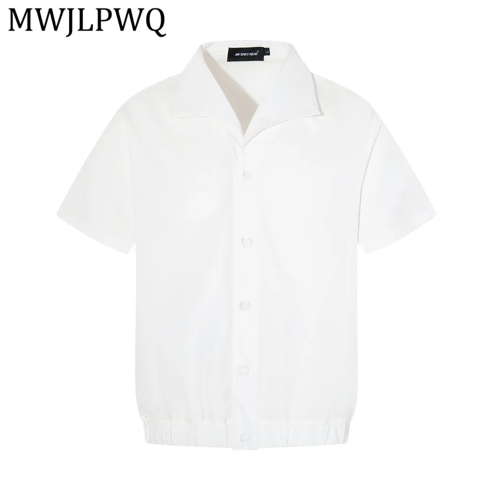 

MWJLPWQ Vibe Trendy Solid Color Short-Sleeve Men's Loose Fit Design Style Versatile For Male Casual Tops Spring Summer 14068