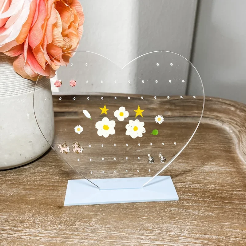 

1 pc Earring Stand, Heart Earring Holder, Personalized Jewelry Display, Acrylic Earring Stand, Jewelry Organizer, Earring Displa