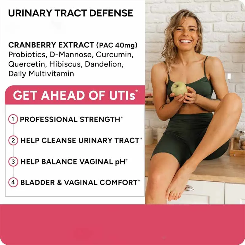 40mg D-mannose And Probiotic Cranberry Urinary Tract Supplement Cleansing Support 60 Vegetarian Capsules