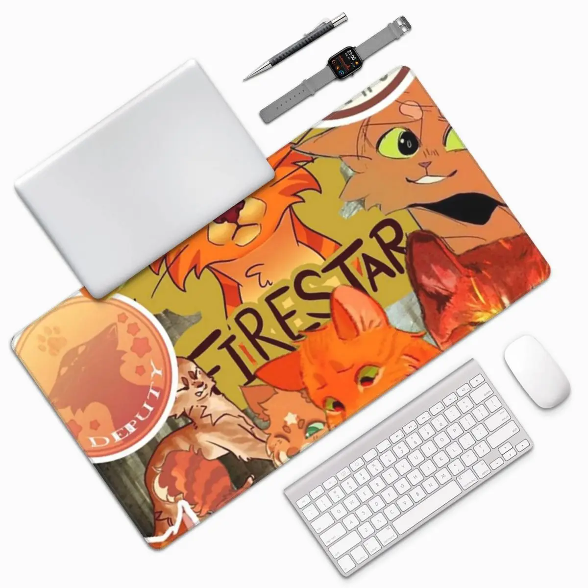 

Warrior Cute Cats Lovers Large Mouse Pad Computer Keyboard Mouse Mat Gamer PC Laptop Desk Mat Office Accessories Table Mats