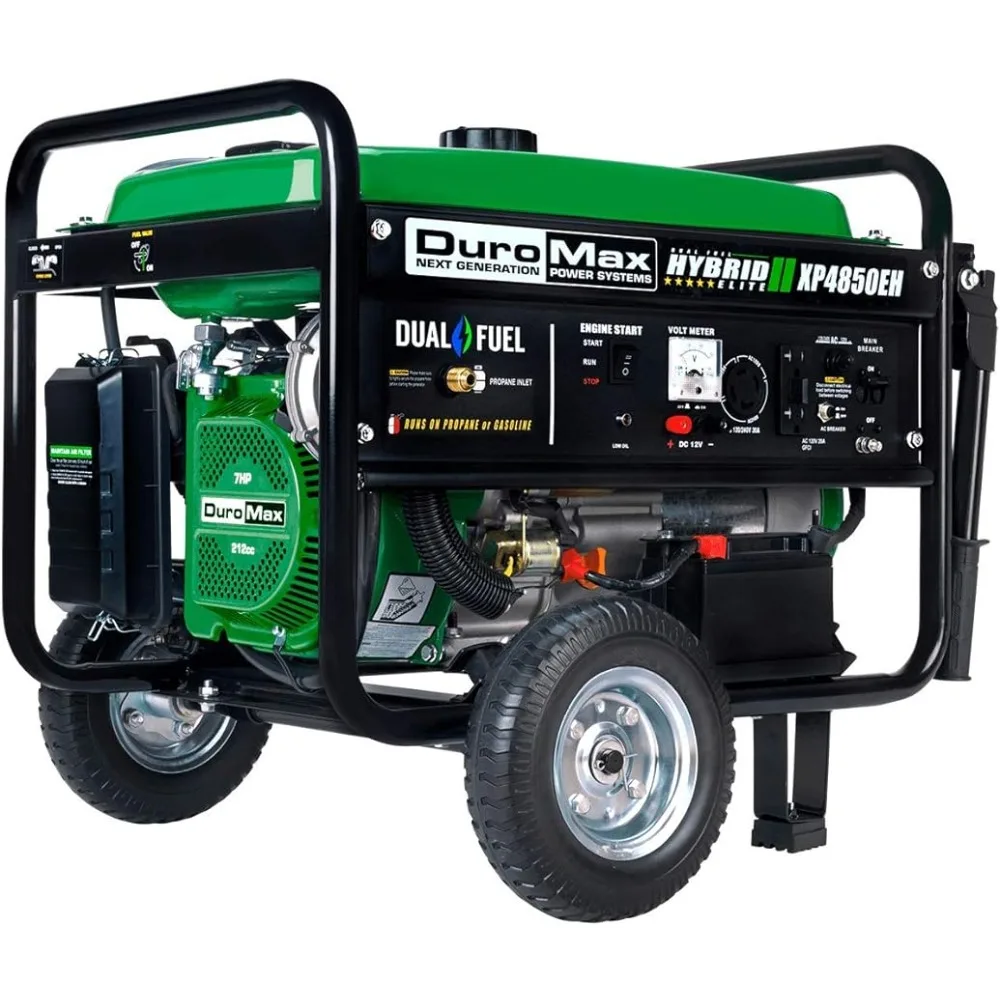 

DuroMax XP4850EH Generator-4850 Watt Gas or Propane Powered-Electric Start-Camping & RV Ready, Green