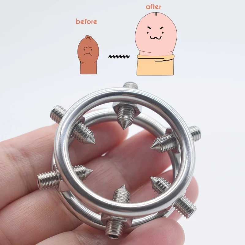 Cock Ring Steel Penis Ring Weight Foreskin Corrector Resistance Adults Sex Toys Delay Chastity Cage Products Sex Tool For Man