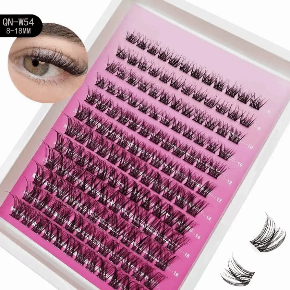 3D Mink Effect Segmented False Eyelashes 8-18mm Large Capacity DIY Grafting Eyelashes Natural Anime Look Soft Fluffy